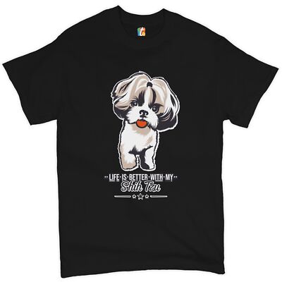 Life is Better With My Shih Tzu T-shirt Small Dog Lover Toy