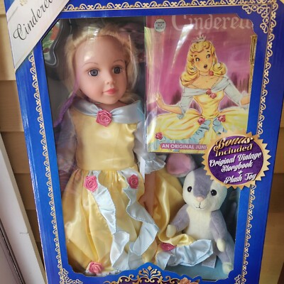 Cinderella Once Upon A Time 18 Inch Storybook Doll Set With Book And Bunny 
