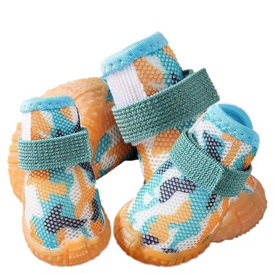 4Pcs Pet Dog Cat Puppy Shoes Anti Slip Protective Booties Waterproof Sock Shoes