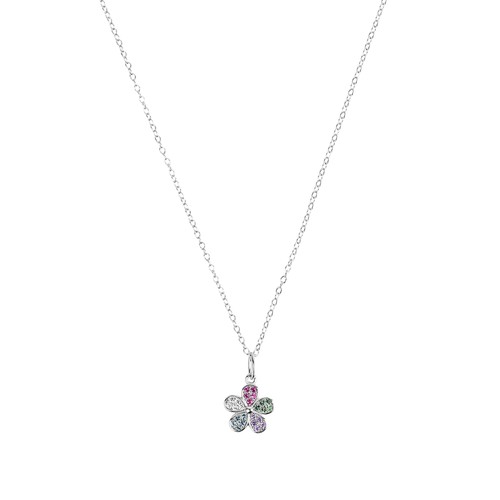 Prinzessin Lillifee Kette mit Anhänger für Mädchen, Silber 925, Zirkonia | Blume