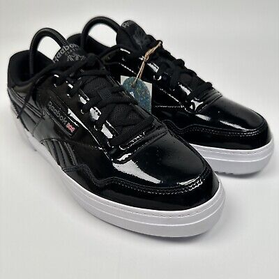 REEBOK Club Memt Bold 2 Women's Sneakers Patent Leather Black Shinny SIZE 9.5
