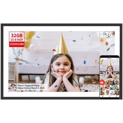 Frameo Digital Picture Frame,15.6 Inch 32GB Large WiFi Digital Photo Frame wi...