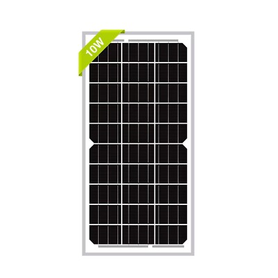 Newpowa 10W(Watts) 12V(Volts) Monocrystalline Solar Panel High-Efficiency PV ...