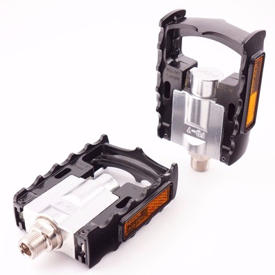 MKS FD-7 Folding Platform Bicycle Pedal Silver Black 9/16'' Fixie Commuter Urban
