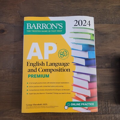 Barrons AP English Language and Composition 2024 Premium Test Prep - LIke new