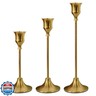 NLBTW Brass Gold Candlestick Holders Taper Candle Holders, Set of 3 Vintage Candle Sticks Holder Decor Used as Fireplace Mantel or Table Centerpieces for Wedding, Dinning, Party