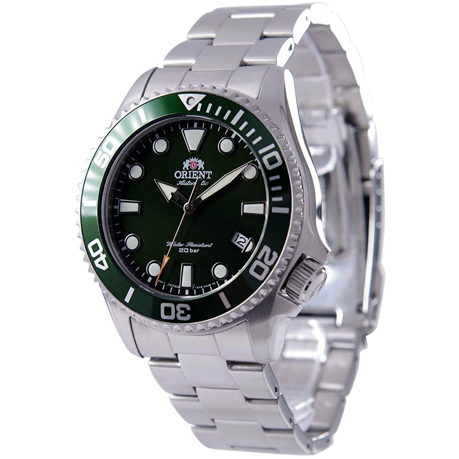 Pre-owned Orient Triton V2 Diver Mechanical Watch Date Green Dial Ac0k02e Made In Japan