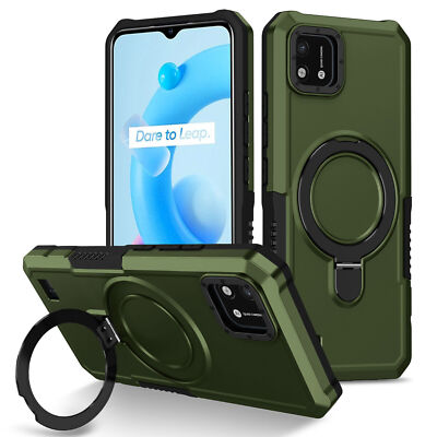 Armor Ring Stand Cover Case For Oppo Realme C20 C30 C21 C25 C55 C33 Reno 10