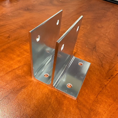 Bathroom Partition 1 Ear Aluminum Wall Bracket for 1'' Panel 2 3/4''H X 2 10/16''L