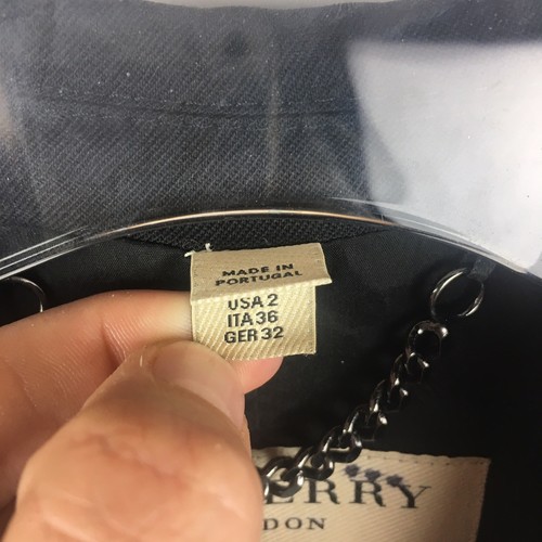 Burberry Blazer Size 2 Womens Black Single Button Classic