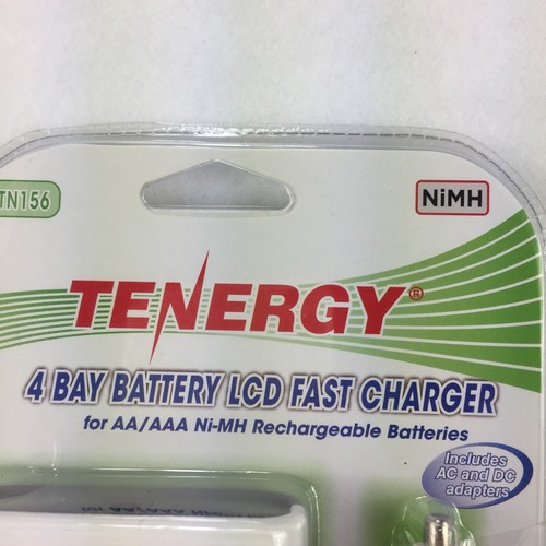 NEW Tenergy 4 Bay Battery LCD Fast Charger For AA AAA Batteries 4 FREE INCLUDED