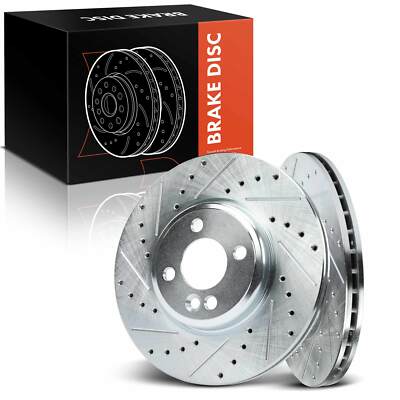 Drilled & Slotted Brake Rotors for Mini Cooper 2007-2015 L4 1.6L Front LH & RH
