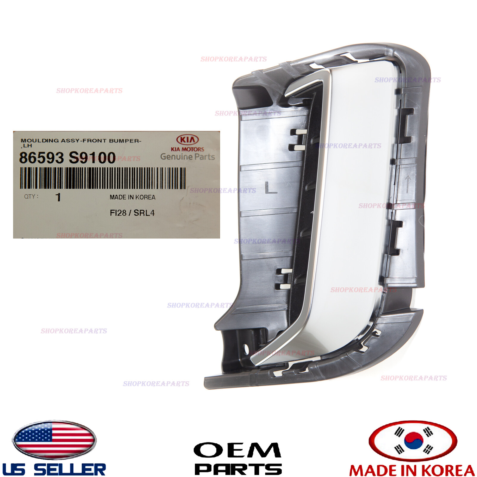みつ Genuine Front Bumper Vent Grille LEFT Driver Side ⭐OEM⭐ KIA