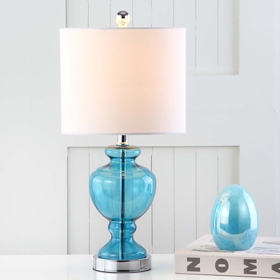 SAFAVIEH Lighting 21-inch Marine Monaco Blue LED Table Lamp Blue 10''x10''x21''