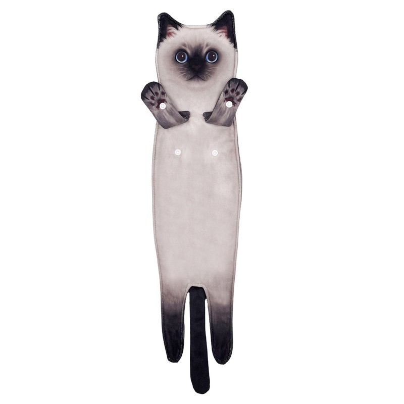 Soft Hand Towels Kitchen Bathroom Decorative Cat Shaped Towels for Cat Lovers
