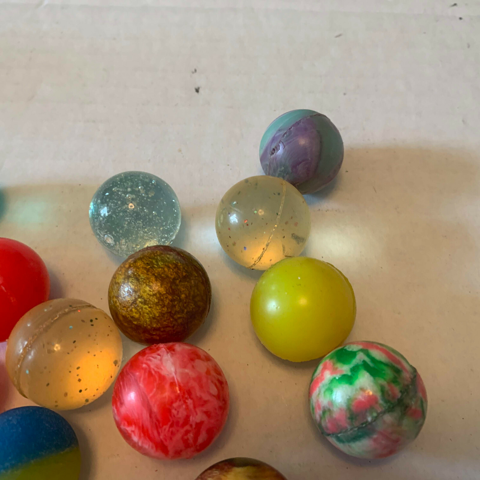 Rubber Bouncy Ball Lot Vending Machine Toy Abstracts Solid Tie Dye Solid Lot of