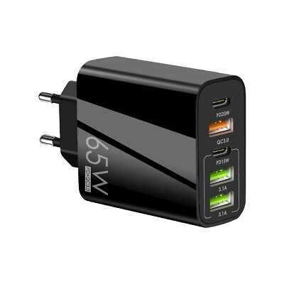 65W Fast PD USB C Phone Charger Wall Power Adapter For MacBook iPhone Samsung