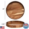 20 Inch Extra Large Round Serving Tray HeavyDuty Acacia Wood Tray for Oversized Ottoman Coffee Table and Counter Giant Decorative Organizational Tray Extensive Kitchen Serveware