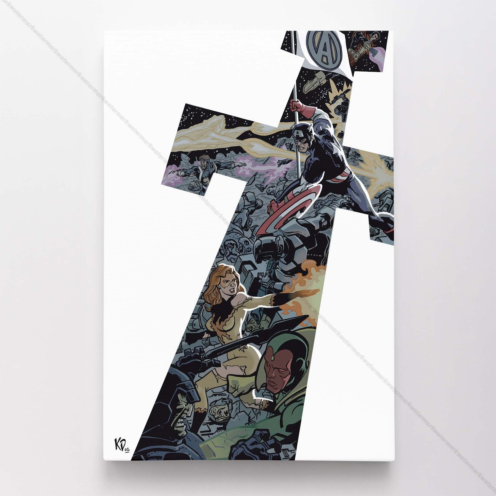 Avengers Poster Canvas Marvel Superhero Comic Book Cover Art Print #4563