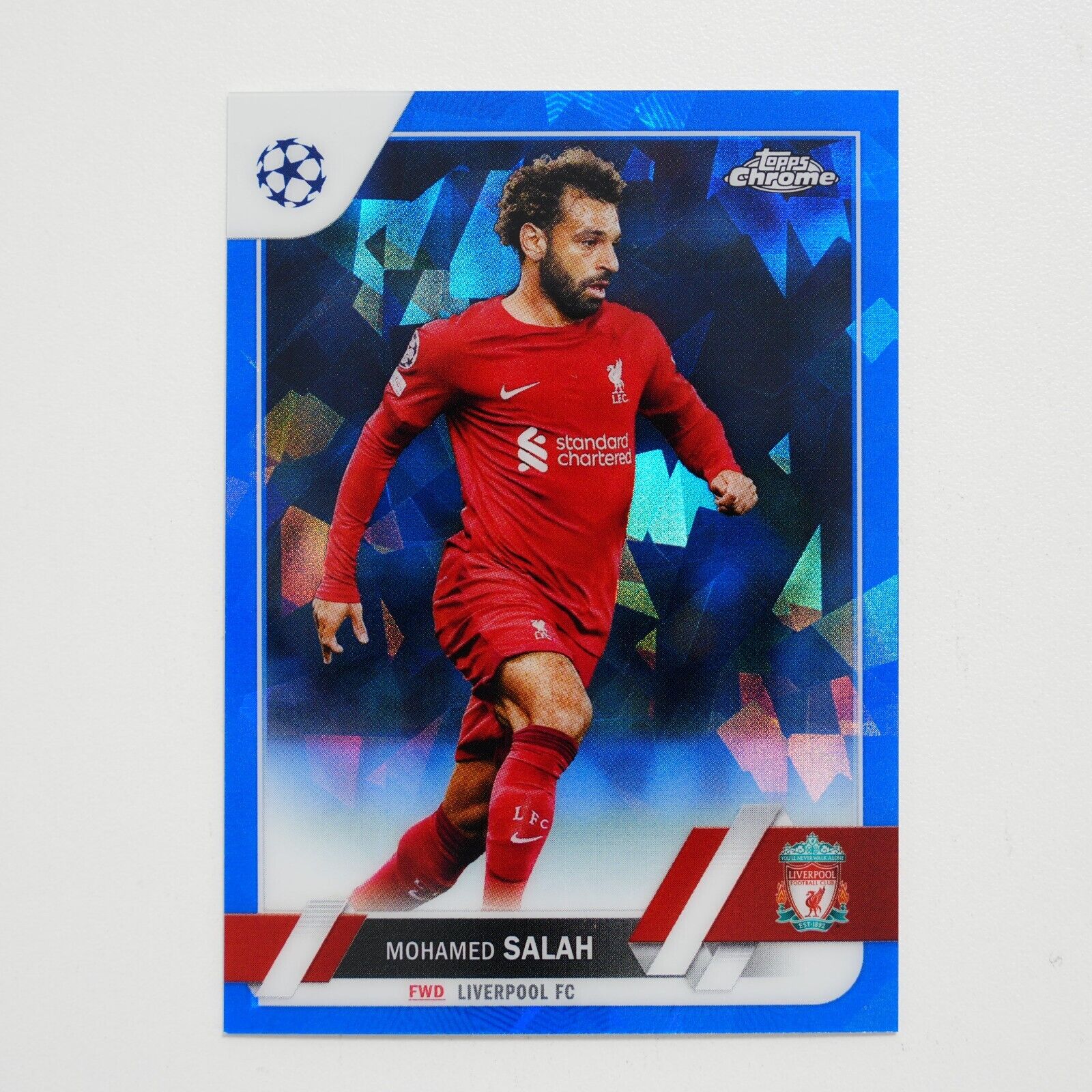 2022-23 Topps Chrome UEFA Blue Ice Mohamed Sala #71 2022-23 Topps Chrome UEFA Blue Ice Mohamed Sala #71