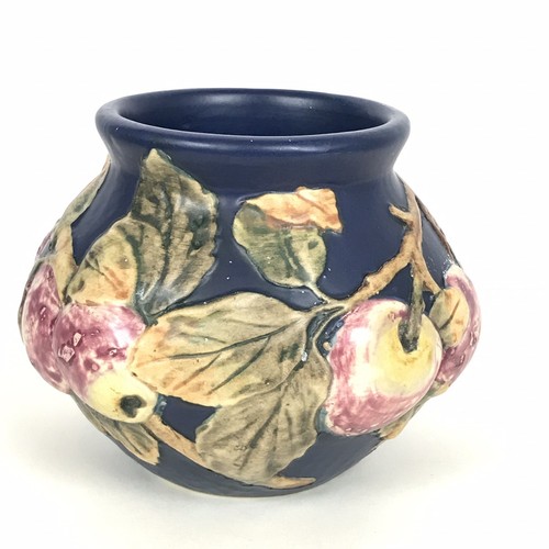 Weller Pottery Baldin Apple Blue Vase Jardinere Planter Antique Vintage