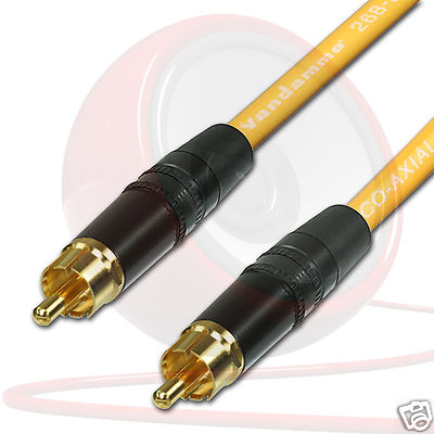 SPDIF Digital Audio Video Coaxial Cable. RCA to RCA. Van Damme 75ohm Coax Phono