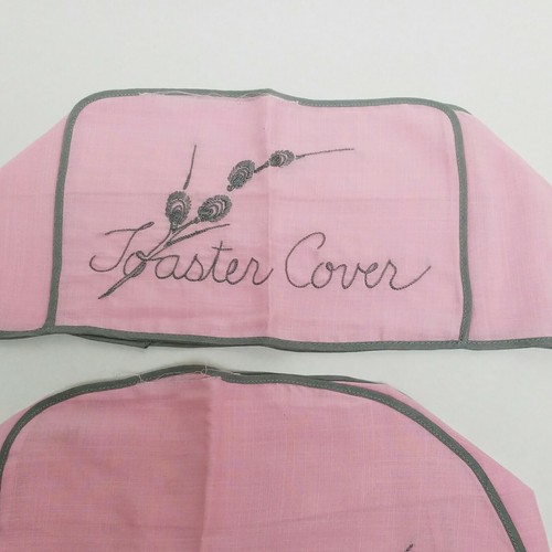 Vintage Pink Gray Mixer Toaster Covers Pot Holder 1950's