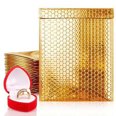 Gold Metallic Bubble Mailers Opaque Self-Seal Envelopes