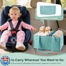 Baby Diaper Caddy Organizer - Portable Nursery Storage Basket for Newborn Essentials, Foldable Diaper Bag Organizer for Baby Shower Gifts and Registry Must-Haves, Car Organizer with Dividers (Blue)