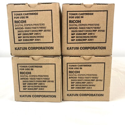 4PK Katun Ricoh Aficio 2120D 1022/1027/1032/2022/2027/2032 Black Toner Cartridge