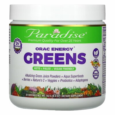 Paradise Herbs ORAC-Energy Greens 6 4 унции 182 г Без молочных продуктов, без глютена,