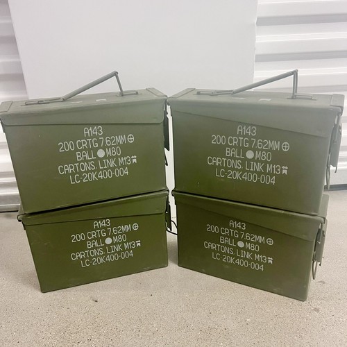 M13 7.62mm弾薬箱 200カートリッジ用 Vintage USA Military Ammo Box 200 Cartridges 7.62 MM NATO