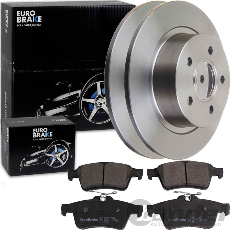Eurobrake Bremsscheiben + BelÃGe Hinten Passend FÃ¼R Ford C-Max 2 + Grand C-Max