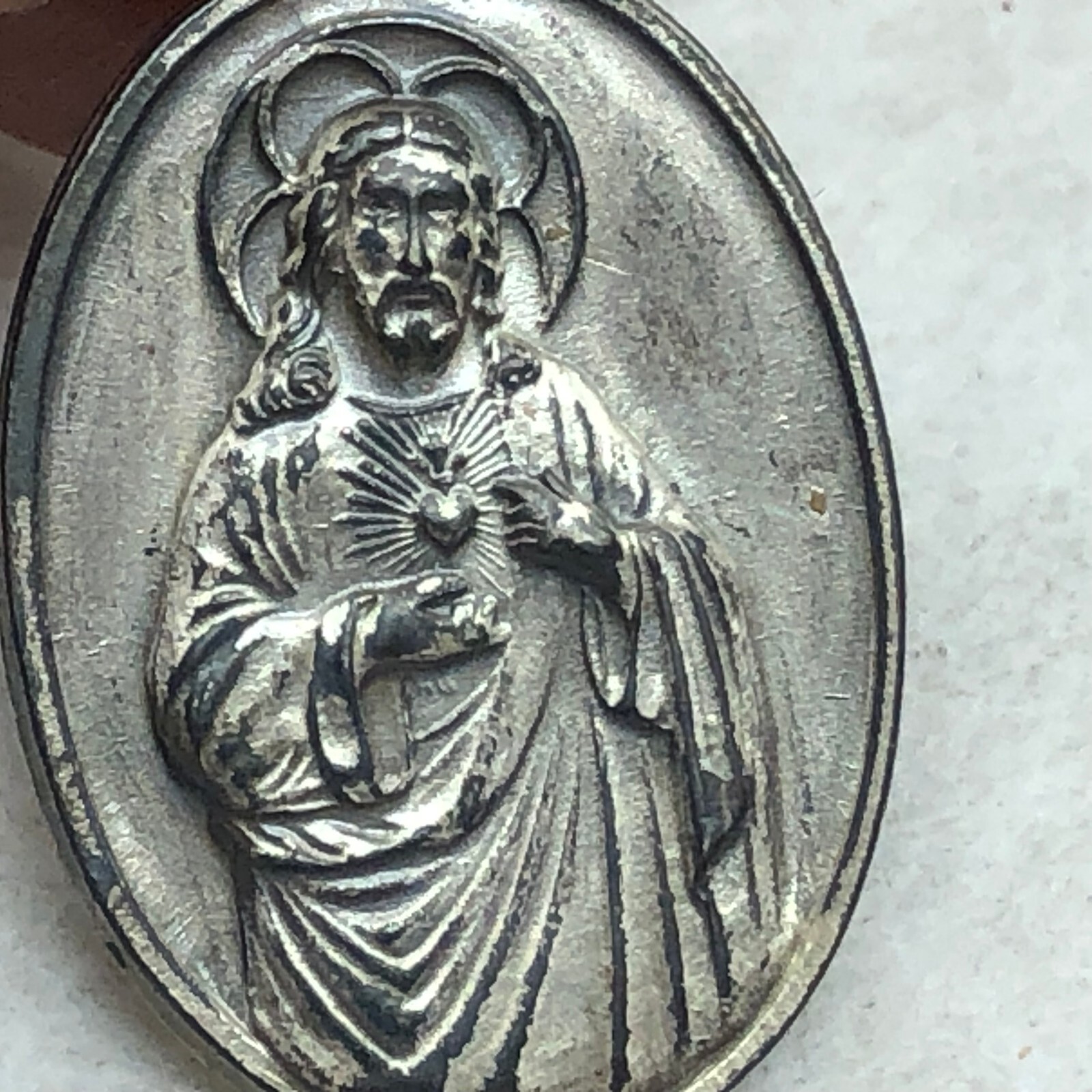 Vintage Sacred Heart & Other side St. Joseph Medal Religious Item