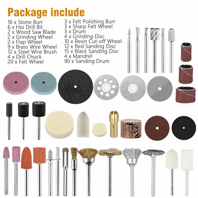 217PCS Rotary Tool Accessories Kit Sanding Cutting Polishing Grinder for Dremel