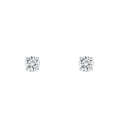 SHINE BRITE WITH A DIAMOND 1/2 CT ROUND LAB CREATED GROWN DIAMOND EARRINGS 14K WHITE GOLD D/VVS CROWN SCREW