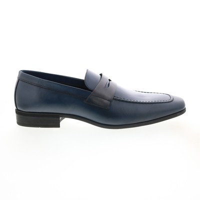 

Мужские синие кожаные лоферы и слипоны Bruno Magli Mineo MB1MINN0 Penny Shoes 13, Синий, Bruno Magli Mineo