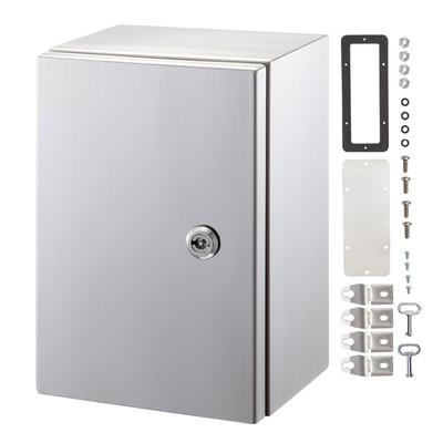 VEVOR 16x12x8" Electrical Enclosure Box Stainless Steel NEMA 4X IP65 Waterproof
