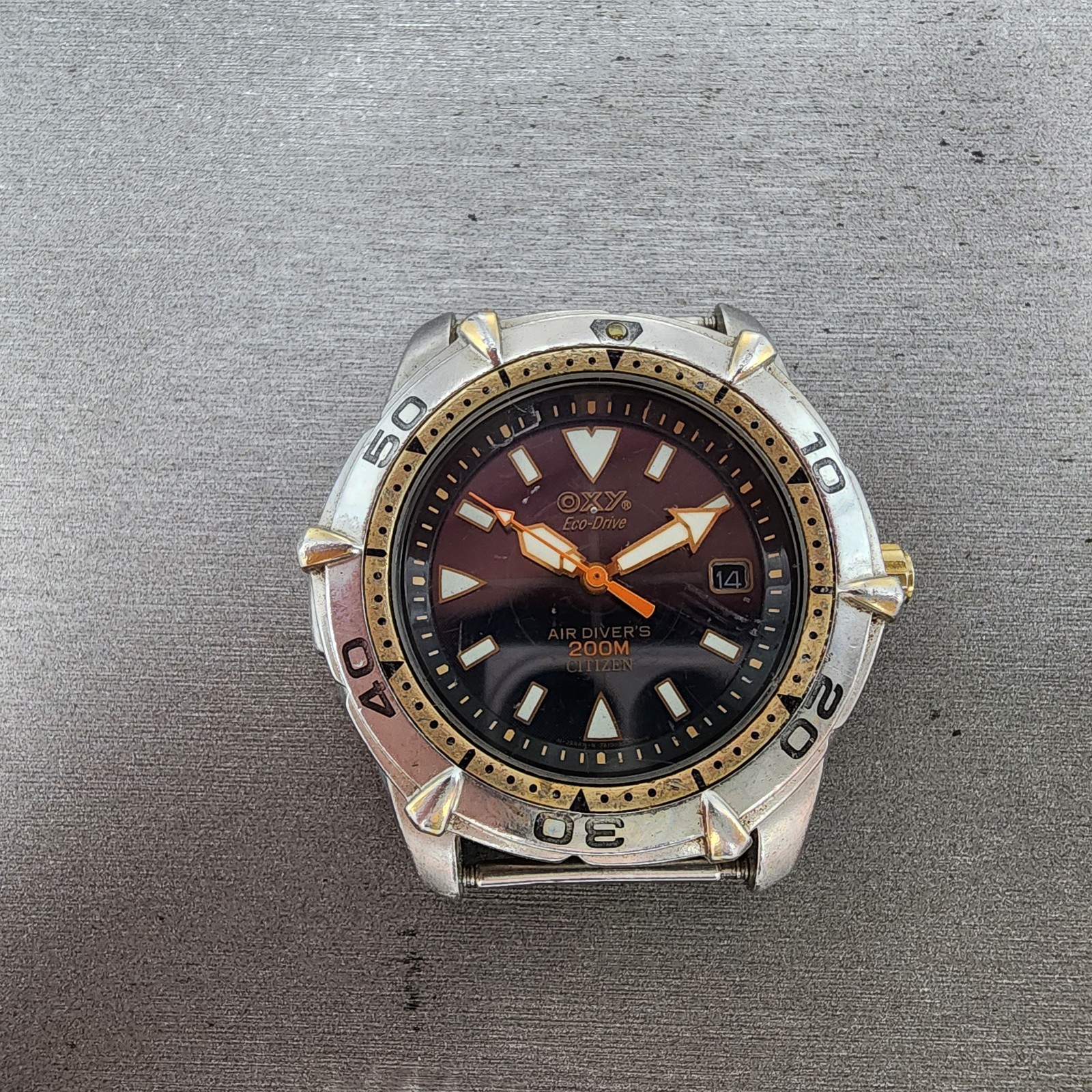 Citizen OXY Eco-Drive Dive Watch Men 39mm Black Dial TwoTone