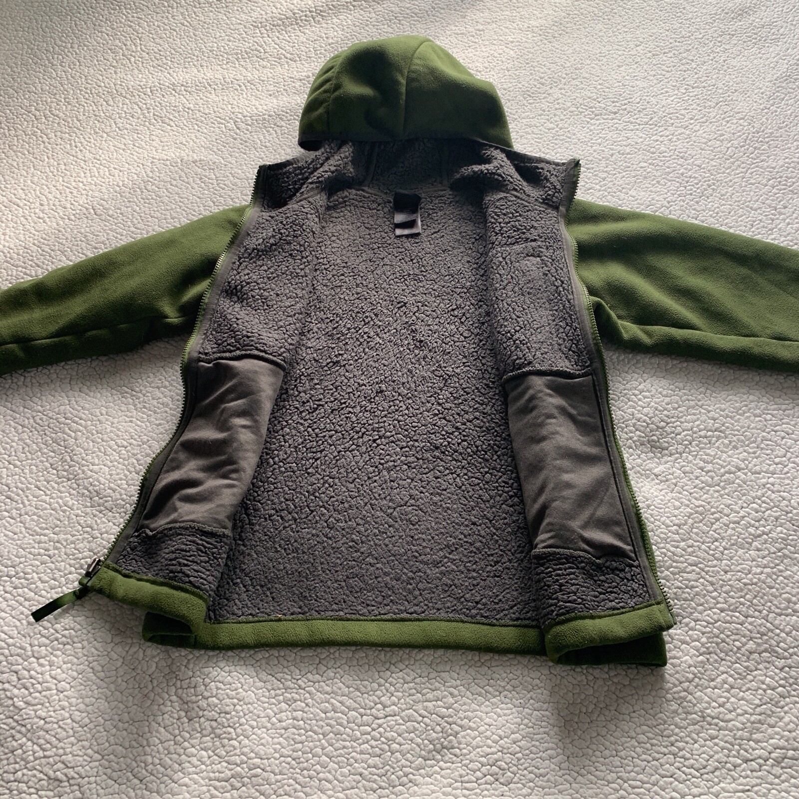 The North Face Kids Boys Child Jacket Pullover Fleece M/M 10-12 Green Gray