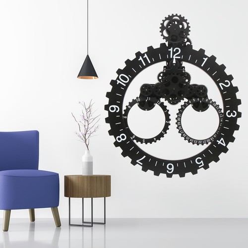 Wall Clock Mechanical Moving Gear Clock Decor Us
