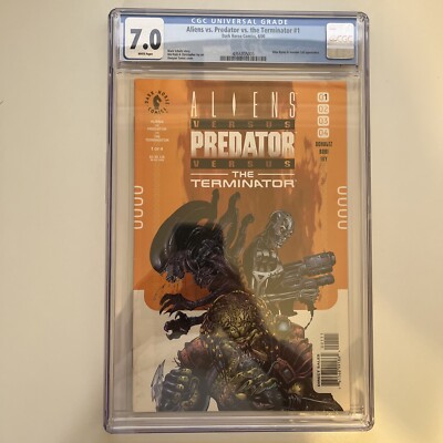 ALIENS vs PREDATOR vs THE TERMINATOR #1 (4/00) CGC 7.0 ~ DARK HORSE