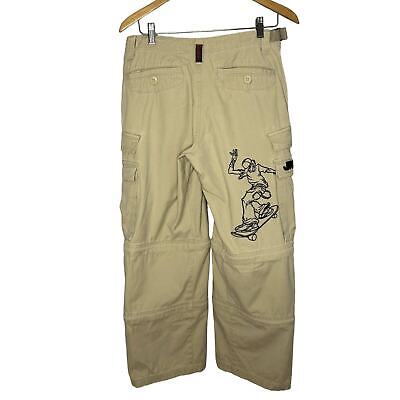 JNCO Jeans Khaki Cream Cargo Pants Wide Leg Skater Raver Y2K