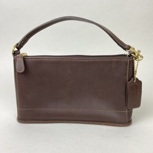 超可爱 Coach Handbag Bleeker Demi Bag Baguette Pouch Brown Leather バッグ