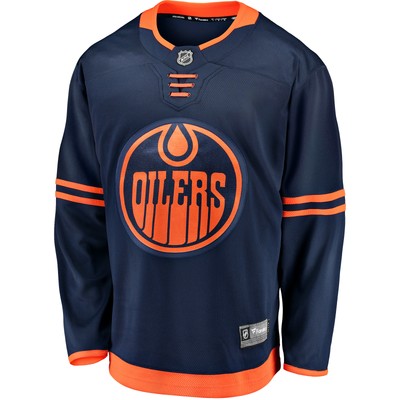 FANATICS EDMONTON OILERS NHL ICE HOCKEY JERSEY SHIRT ALTENATE BREAKAWAY LONG SLEEVE MENS
