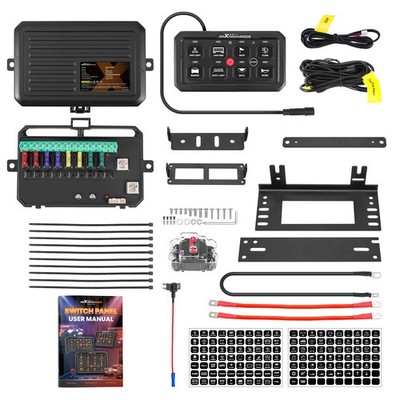 Touch Switch Panel For Car 4X4 Offroad UTV ATV 8 Gang RGB LED 12V-24V Black