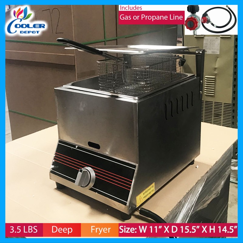 Deep Fryer 3 5 Gal Single Basket Commercial Propane Counter Top