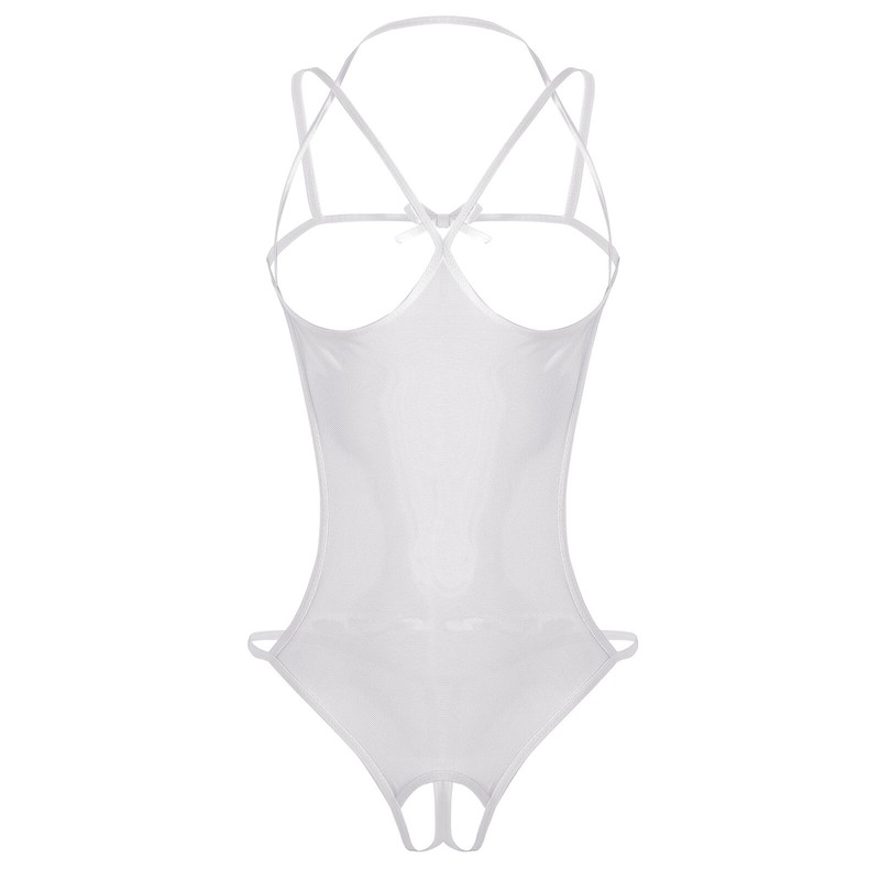 Women's One Piece Open Chest High Cut Monikini Swimsuit