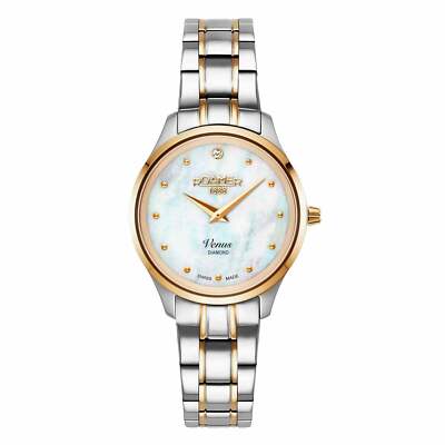 Pre-owned Roamer 601857 47 89 20 Women's Venus Diamond Wristwatch In Silver/gold