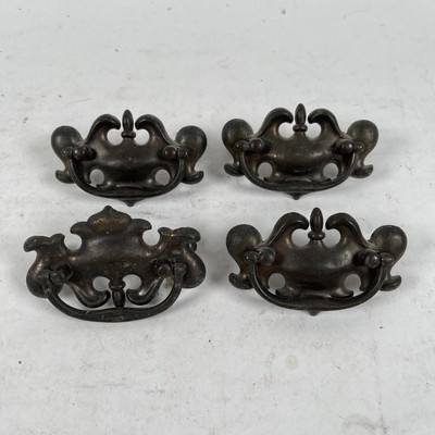 Vintage BATWING DRAWER PULLS HANDLES Church Key Hole 4 1//2/" wide BRASS Patina